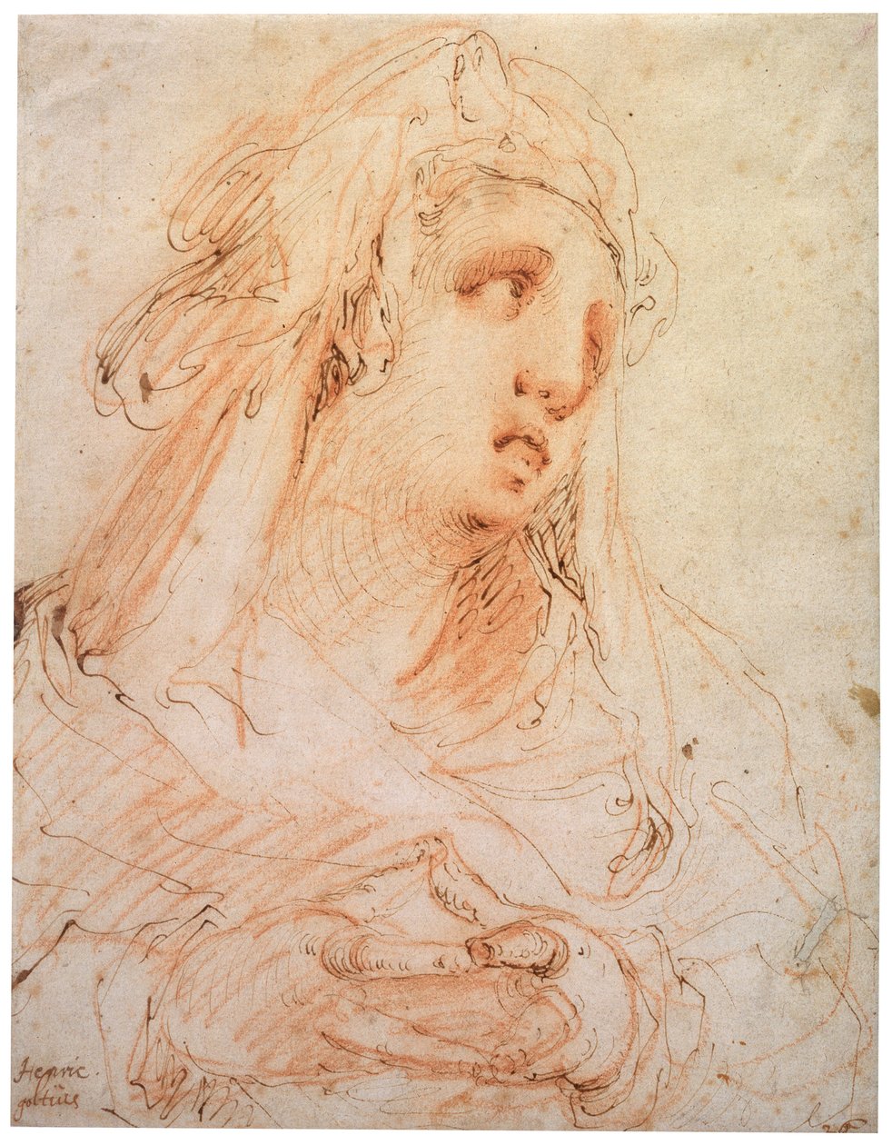 En ung kvinde Maria Magdalena, slutningen af det 16. eller begyndelsen af det 17. århundrede af Hendrik Goltzius