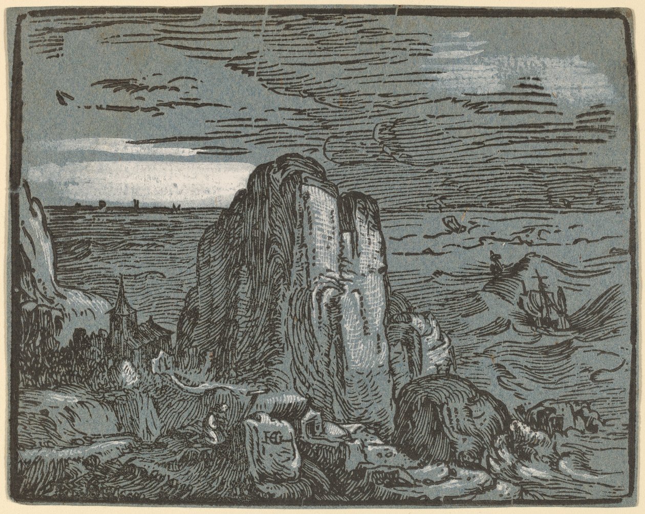 Klippe ved en kyst af Hendrik Goltzius