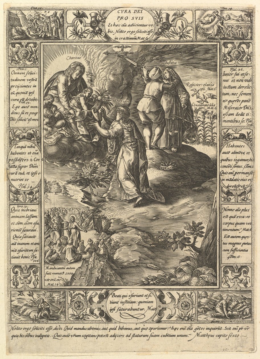 Cura Dei Pro Suis, fra allegorier for den kristne tro, fra kristne og profane allegorier. af Hendrik Goltzius