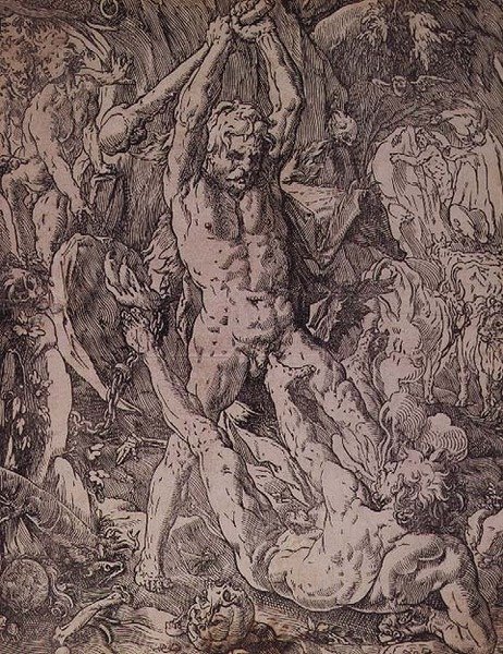 Hercules og Cacus af Hendrik Goltzius