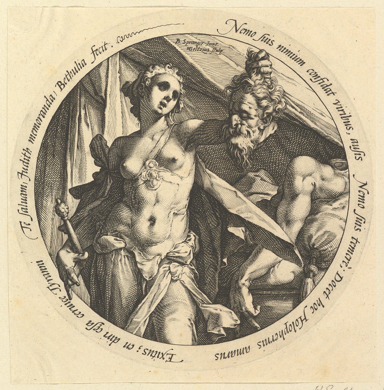 Judith med hovedet af Holofernes, ca. 1585. af Hendrik Goltzius