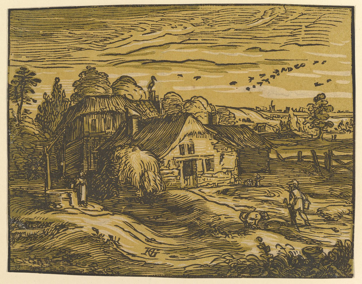 Landskab med sommerhus, ca. 1597-98. af Hendrik Goltzius