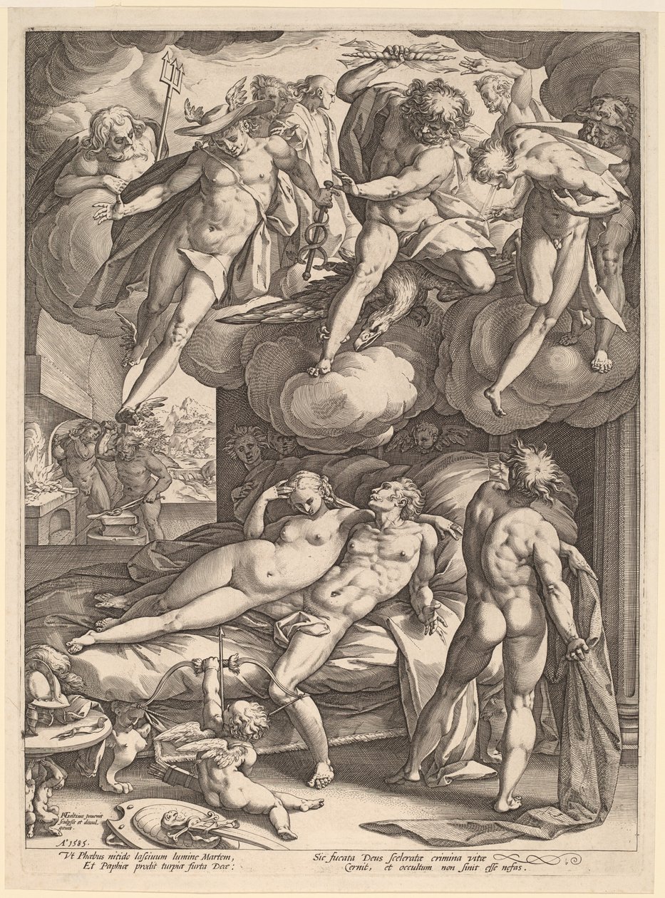 Mars og Venus overrasket af Vulcan af Hendrik Goltzius