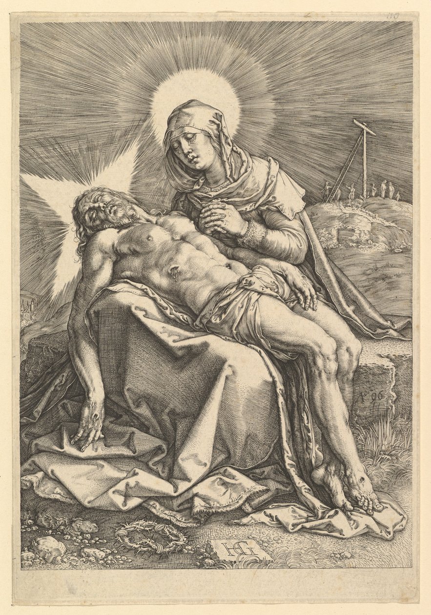Pietà, 1596. af Hendrik Goltzius