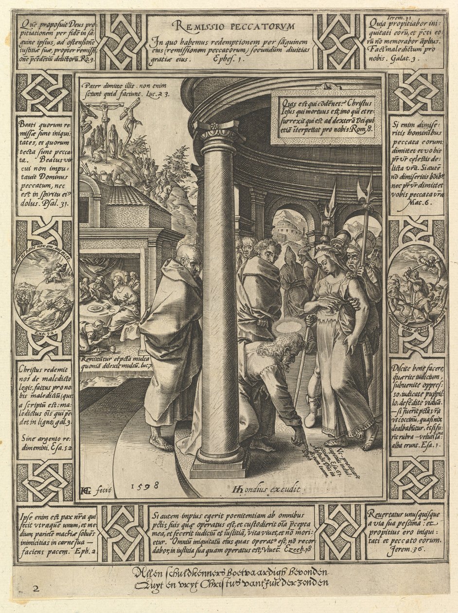 Syndernes forladelse, fra allegorierne om den kristne trosbekendelse, 1598 af Hendrik Goltzius