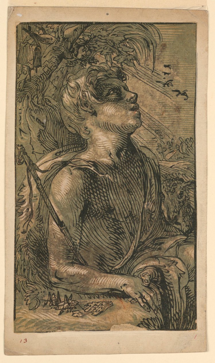 Sankt Johannes evangelisten i ørkenen af Hendrik Goltzius