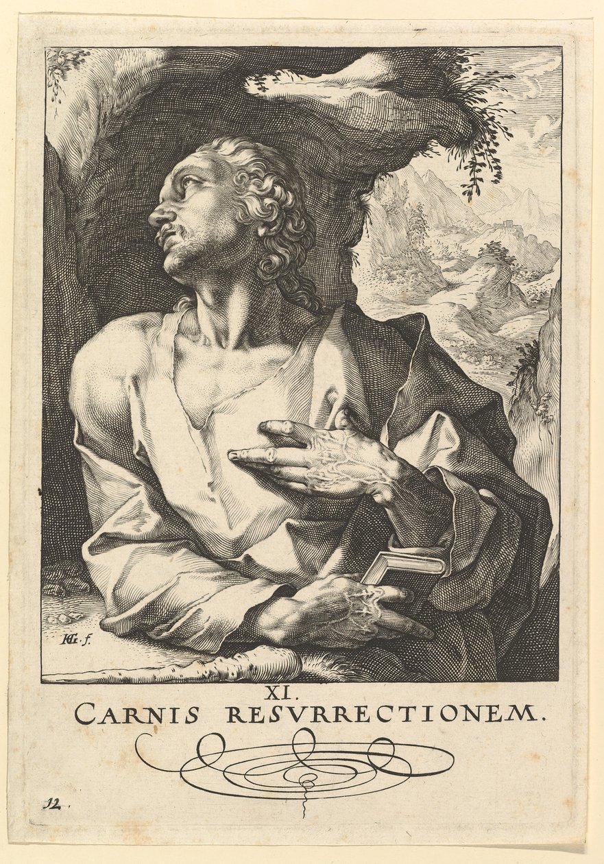 Sankt Judas Thaddaeus, fra Kristus, apostlene og Sankt Paulus med trosbekendelsen, ca. 1589. af Hendrik Goltzius