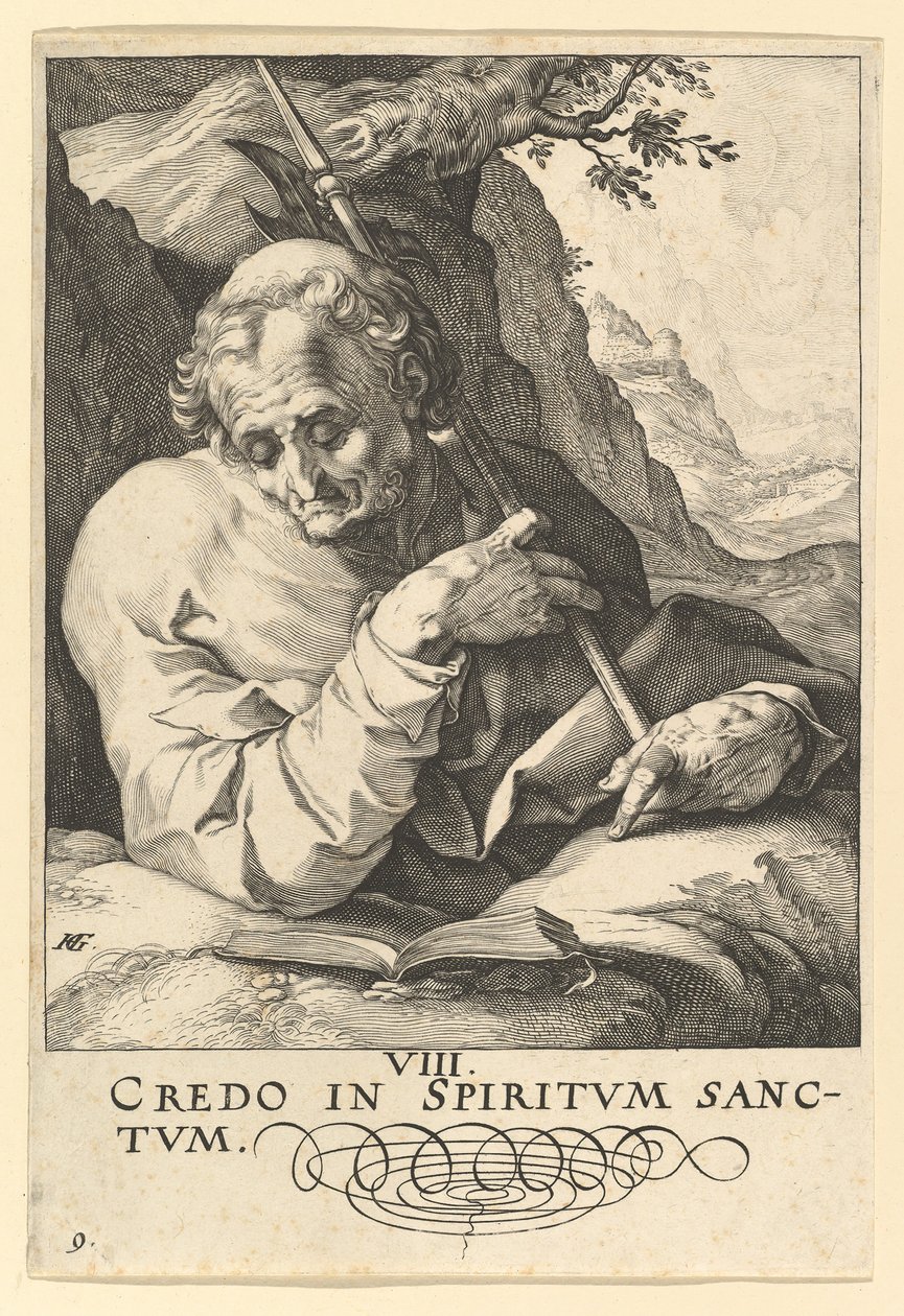 St. Matthæus, fra Kristus, apostlene og St. Paulus med trosbekendelsen, ca. 1589. af Hendrik Goltzius
