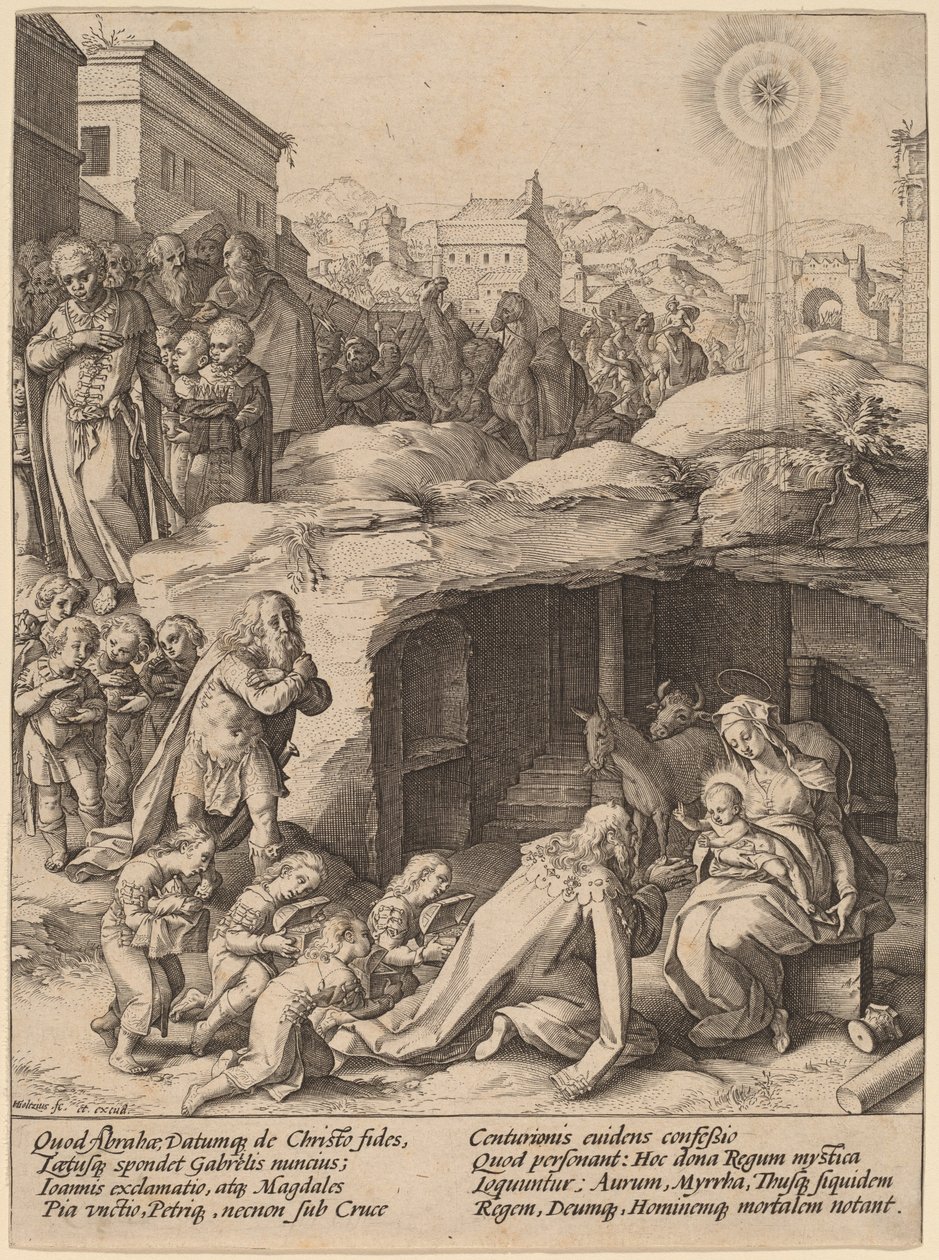 Magiernes tilbedelse af Hendrik Goltzius