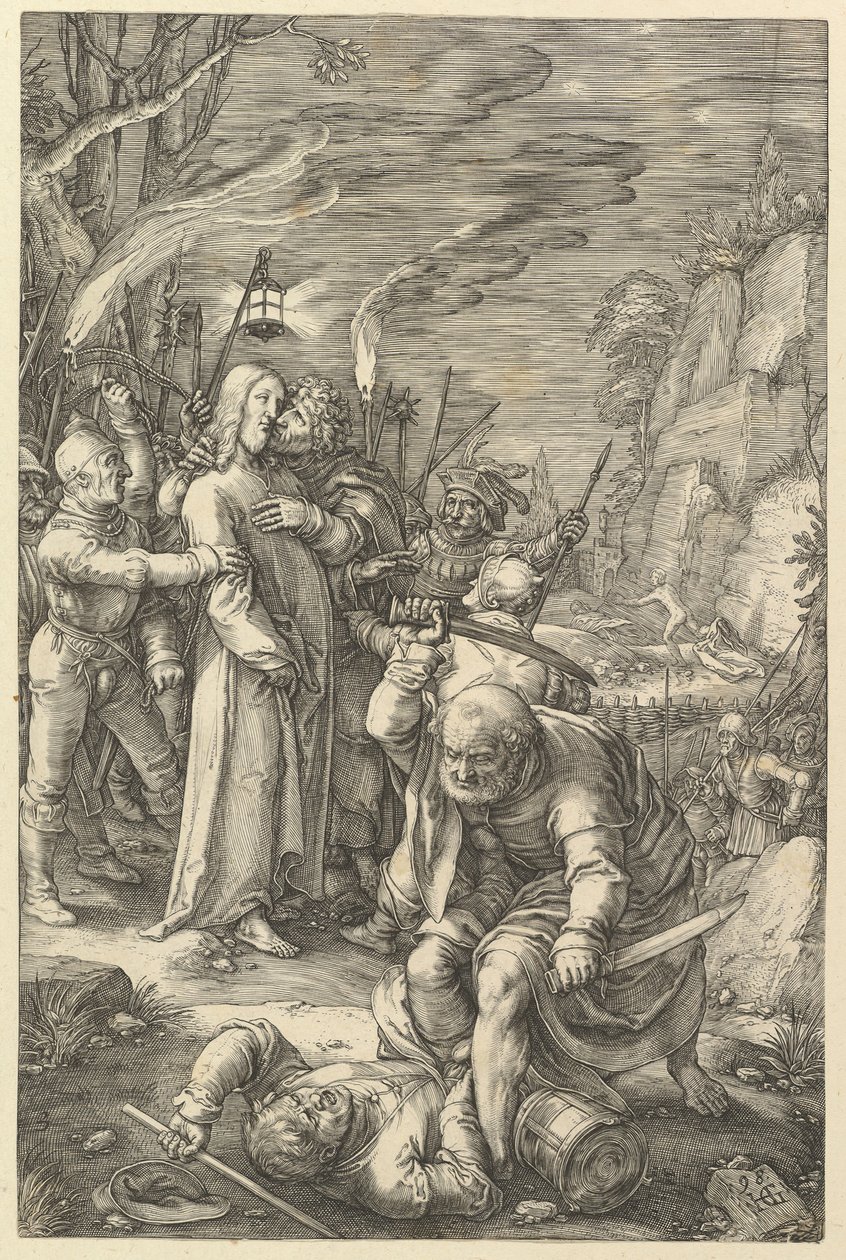 The Betrayal of Christ, fra The Passion of Christ, 1598. af Hendrik Goltzius