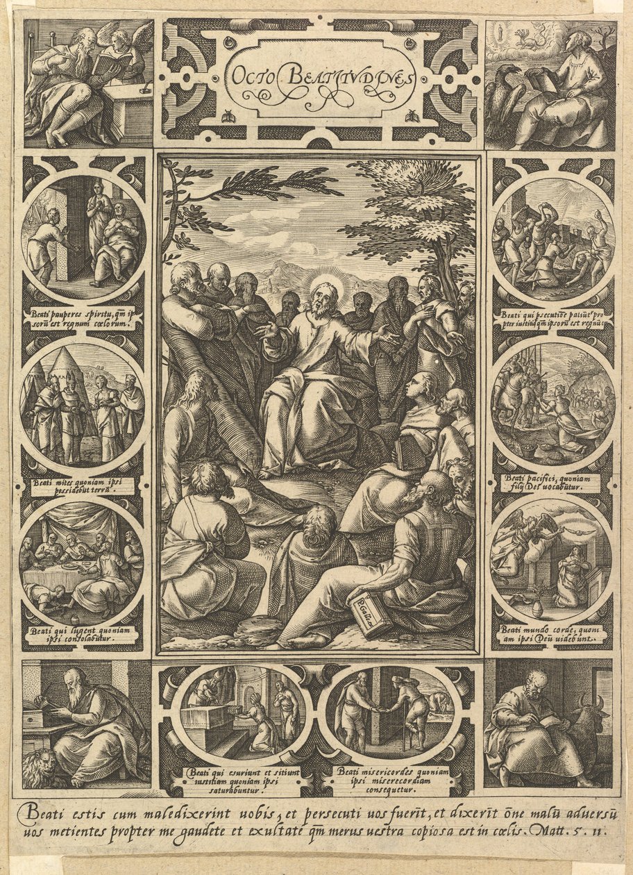 De otte saligprisninger, ca. 1578. af Hendrik Goltzius