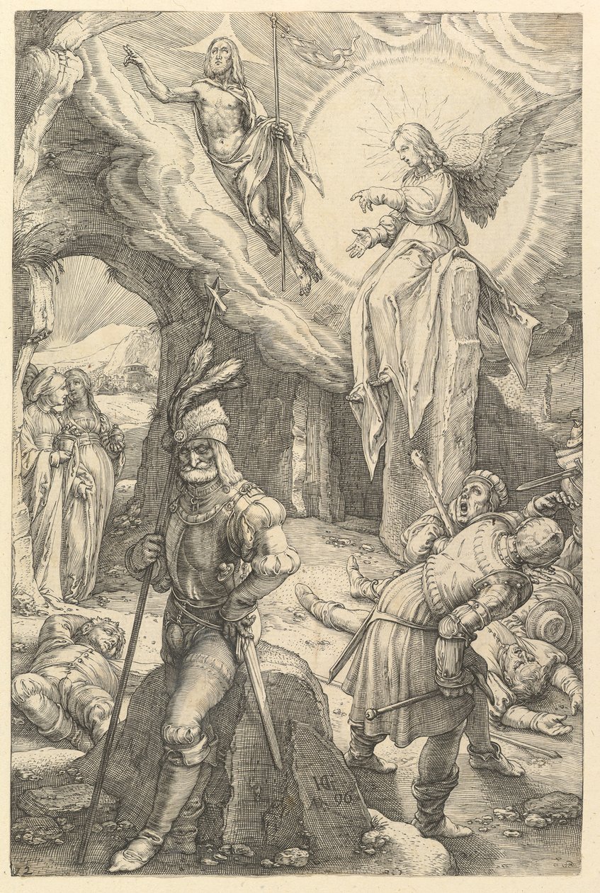Opstandelsen, fra The Passion of Christ, 1596. af Hendrik Goltzius