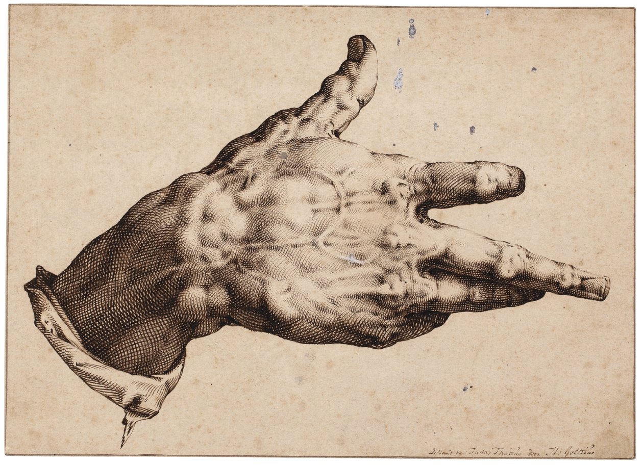 Kunstnerens højre hånd af Hendrik Goltzius