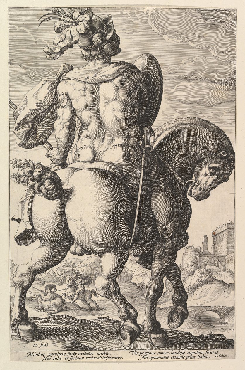 Titus Manlius, fra serien The Roman Heroes, 1586. af Hendrik Goltzius