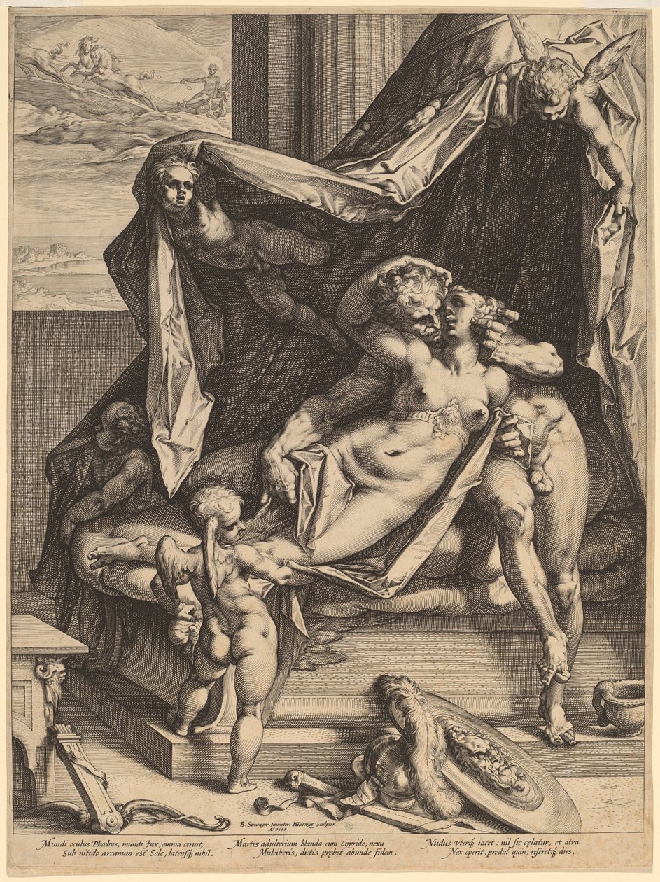 Mars og Venus af Hendrik Goltzius, after Bartholomaeus Spranger