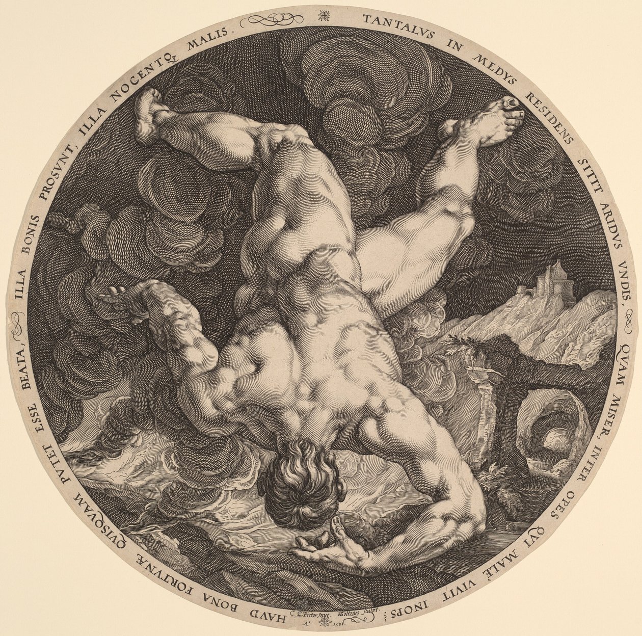 Tantalus af Hendrik Goltzius, after Cornelis Cornelisz van Haarlem