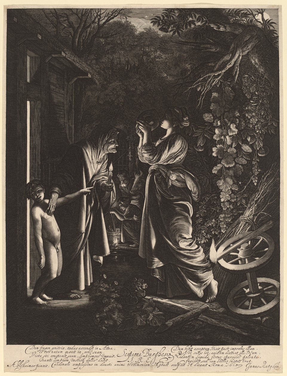 Bespottelsen af Ceres af Hendrik Goudt after Adam Elsheimer