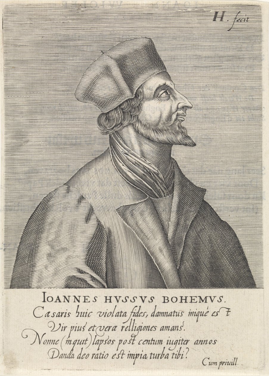 Portræt af John Hus, 1599 af Hendrik Hondius the Elder