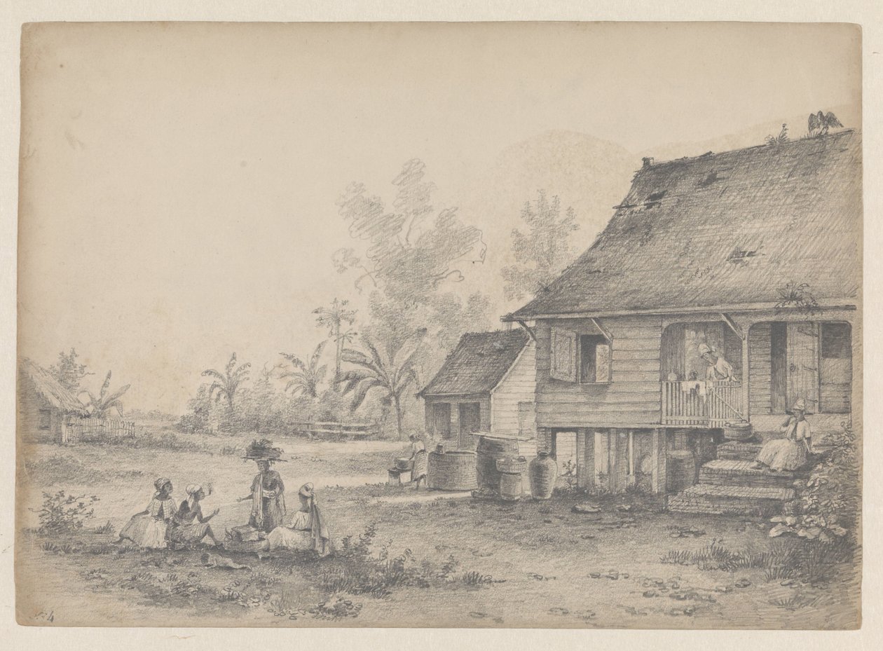 Enkelt hus med figurer af Hendrik Huygens