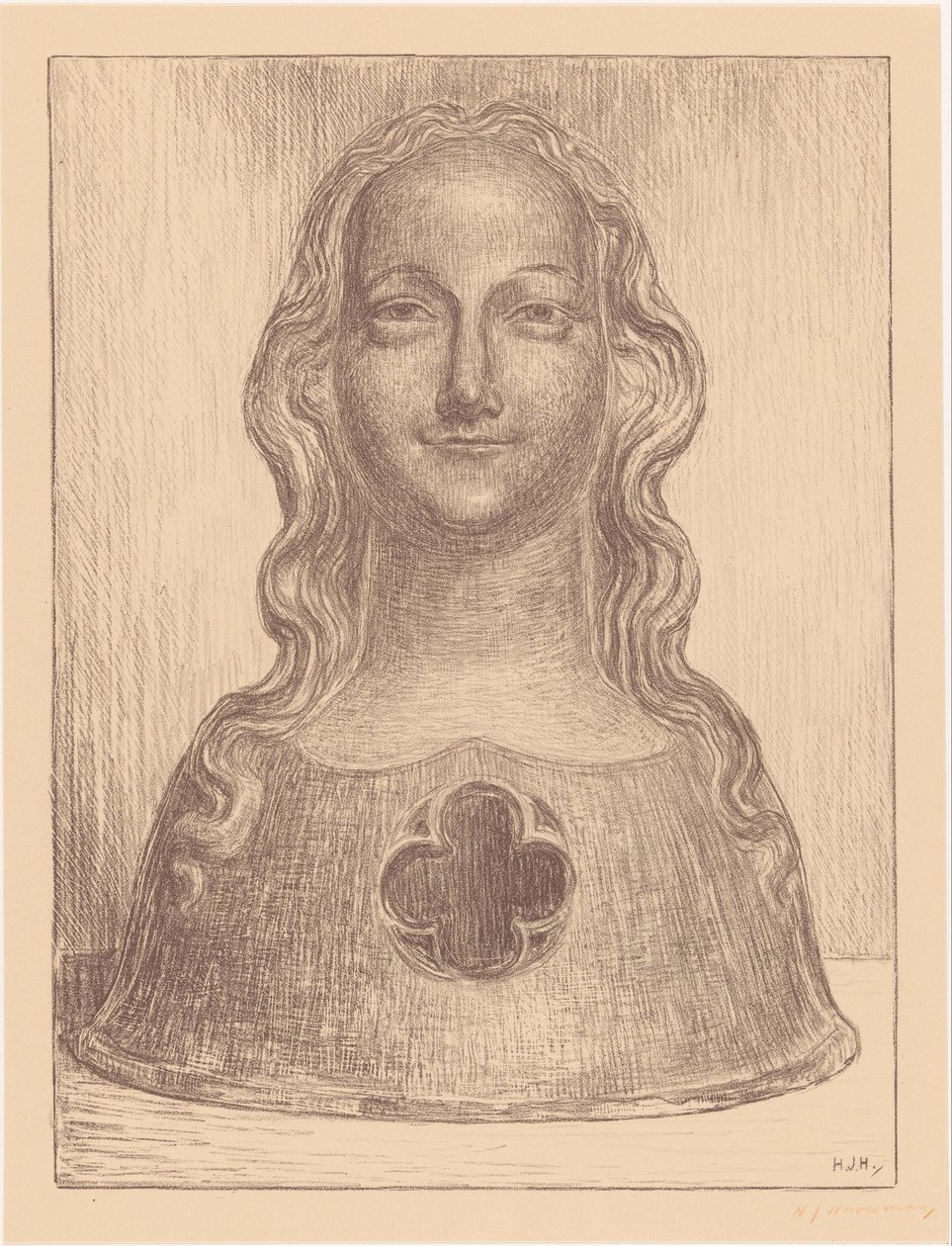 Relikviebuste af en af ​​Saint Ursulas jomfruer af Hendrik Johannes Haverman (signed by artist)