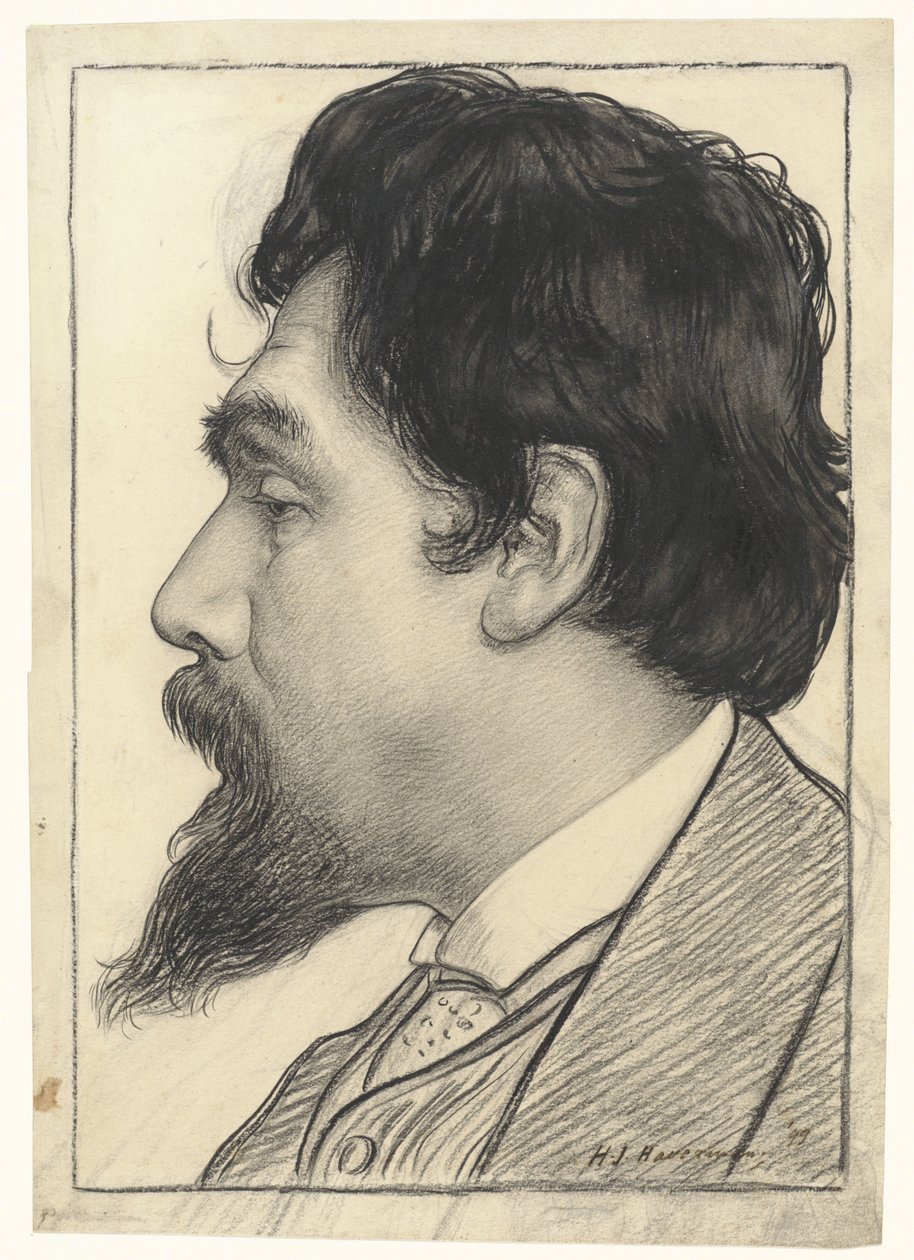 Portræt af Jan Toorop af Hendrik Johannes Haverman