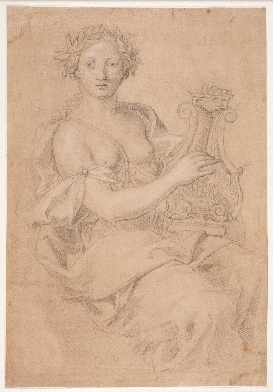 Lyrespillende muse (Erato?) af Hendrik Krock