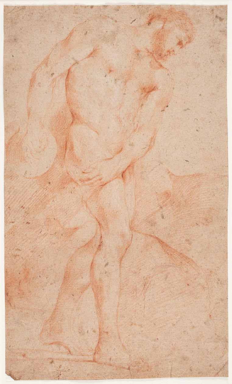 Mandlig modelstudie, stående af Hendrik Krock