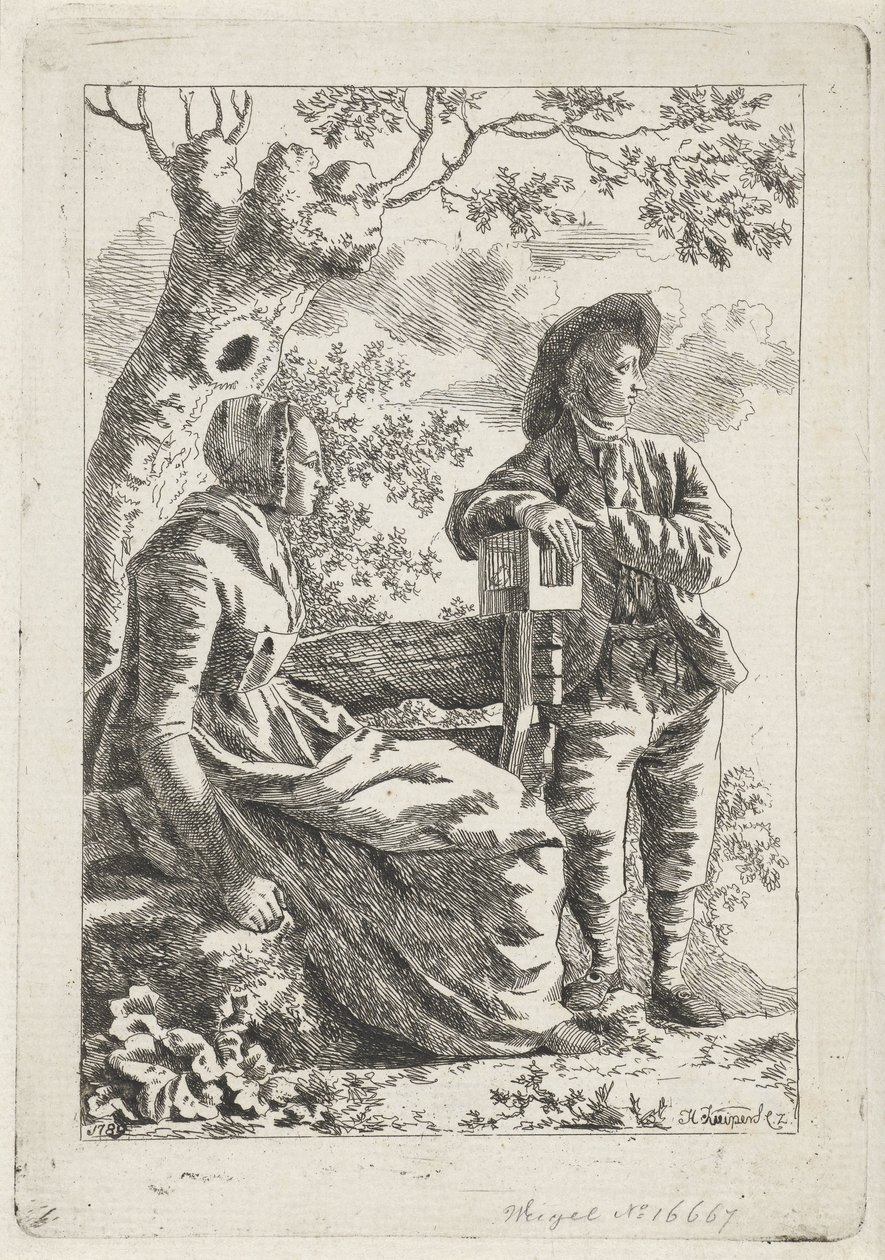 Mand og kvinde ved et træ af Hendrik Kuipers