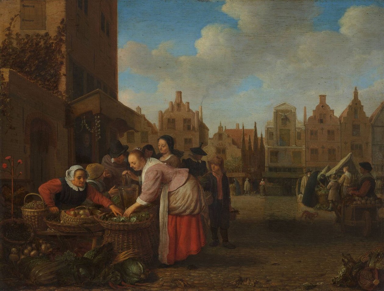Udsigt over det store marked i Rotterdam, 1654 af Hendrik Maertensz Sorgh