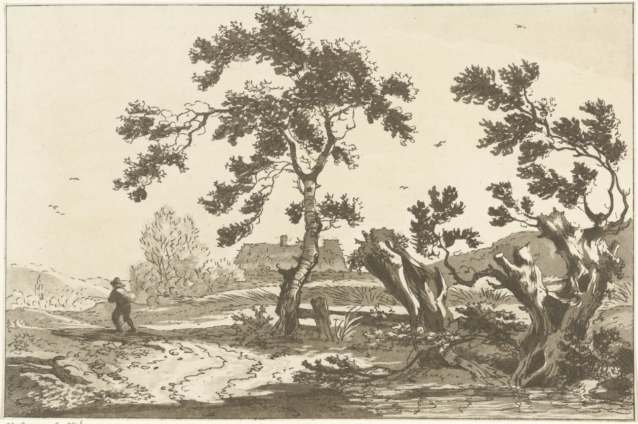 Bomen langs een weg Tolv designs beregnet til brug for dem, der lærer at tegne landskab (serietitel) af Hendrik Meijer