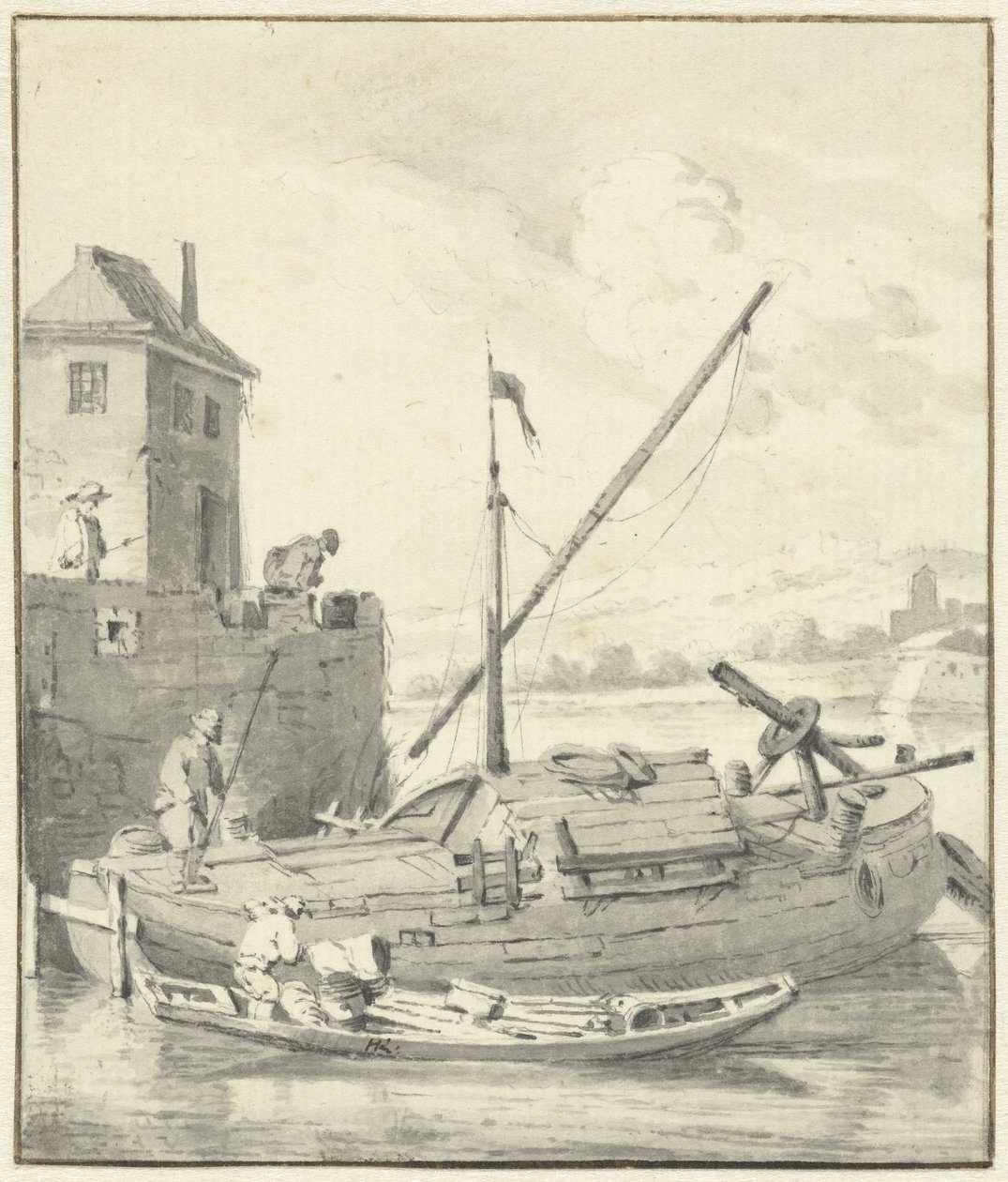 Pram ved en bymur af Hendrik Rietschoof