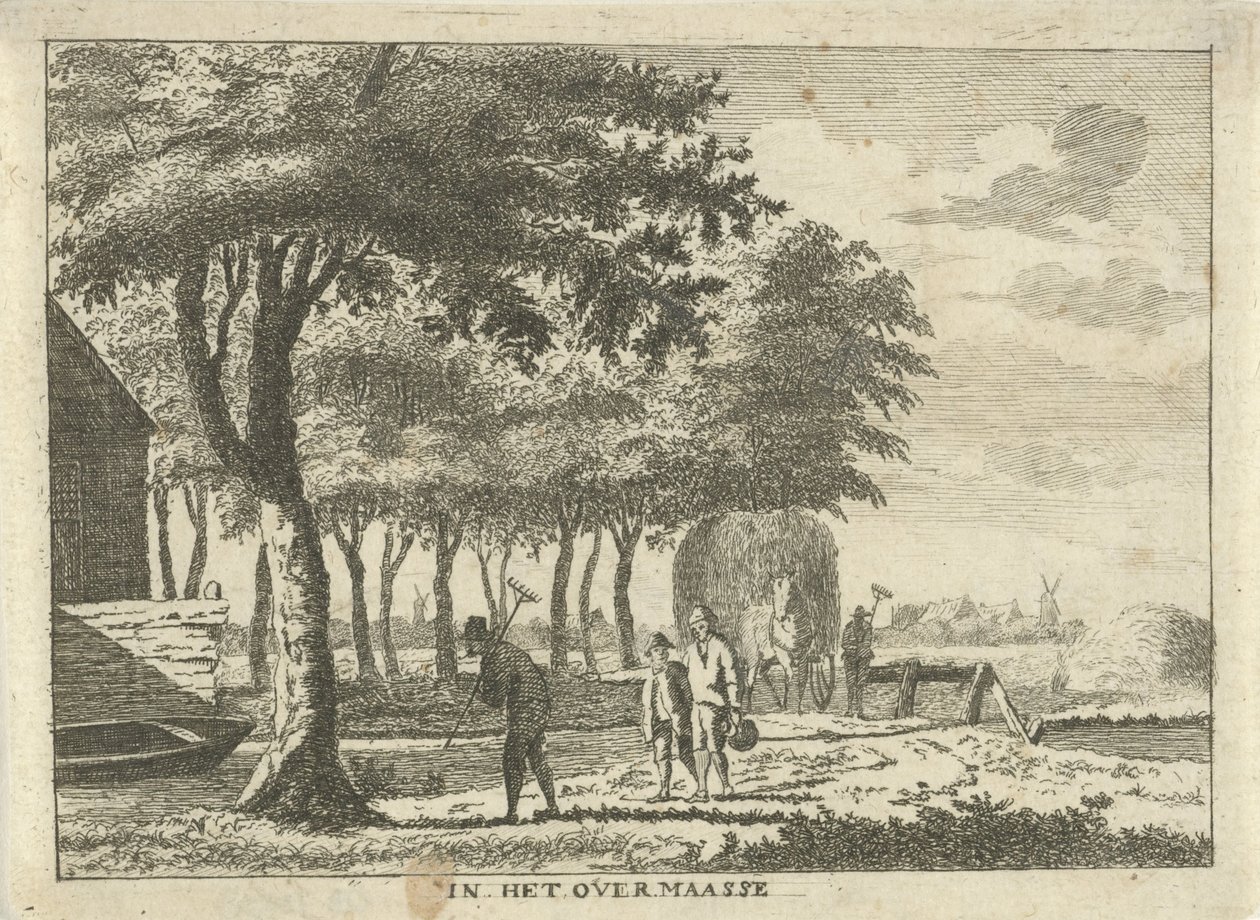 Landbrug på et stykke jord I Overmassen (titel på objekt) Landskaber i Schieland-regionen (serietitel) af Hendrik Roosing