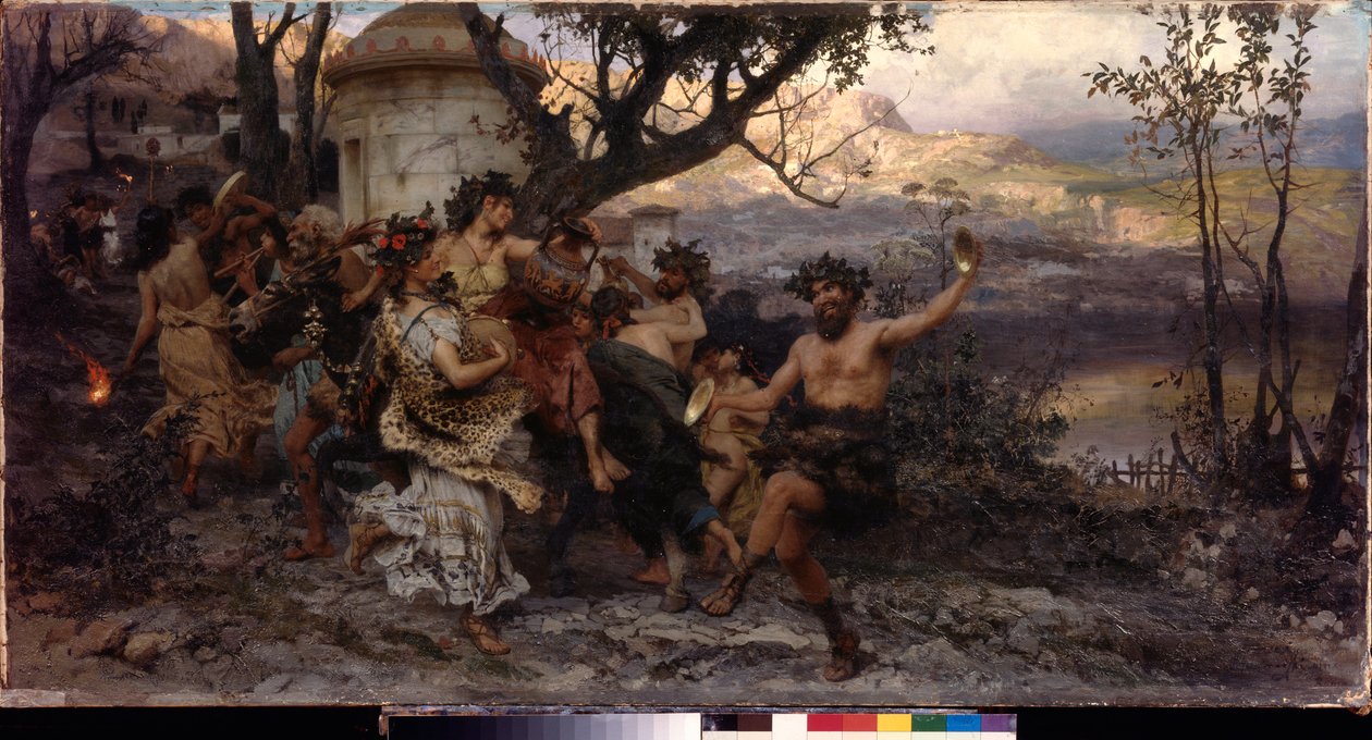 Bacchanalia. Maleri af Henryk Siemiradzki (1843-1902), olie på lærred, ca. 1890. Polsk kunst af Henryk Siemiradzki
