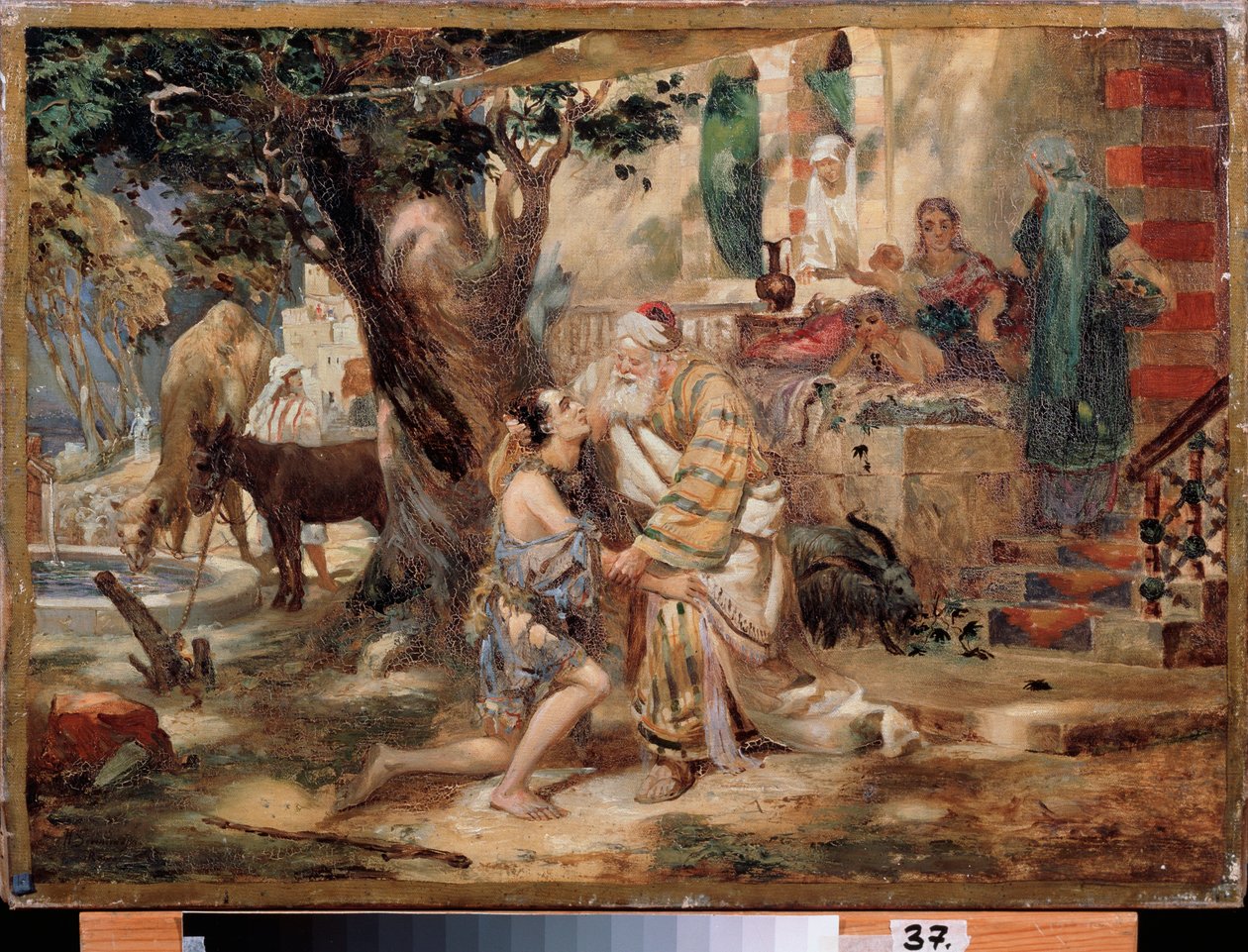 Den fortabte søns tilbagevenden. Maleri af Henryk Siemiradzki (1843-1902), olie på lærred. polsk kunst af Henryk Siemiradzki