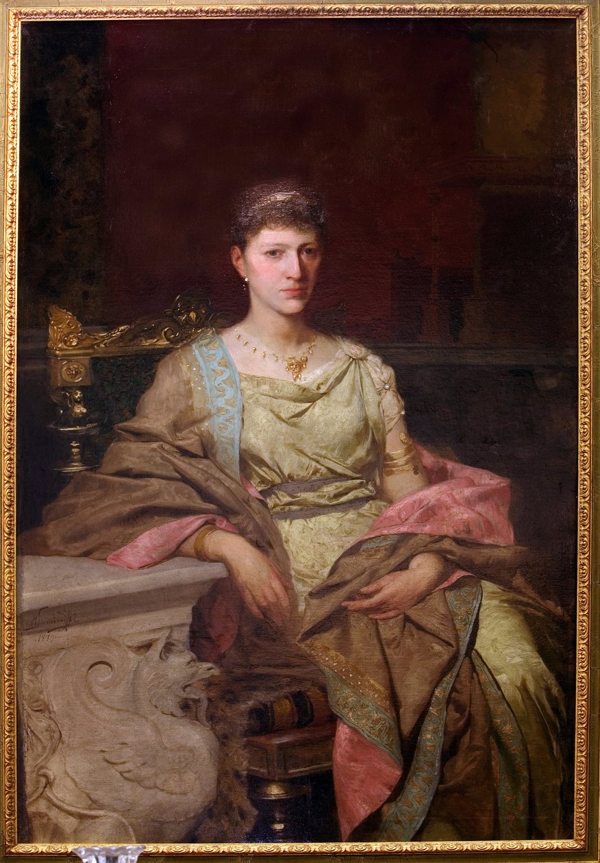 Portræt af comtesse Tyszkiewicz (?). Peinture de Henryk Siemiradzki (1843-1902), huile sur toile af Henryk Siemiradzki