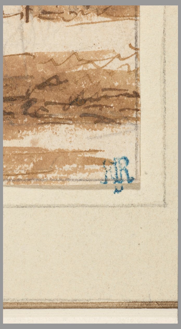 Tegning, By ved en kanal, 1750-70 af Hendrik Spilman