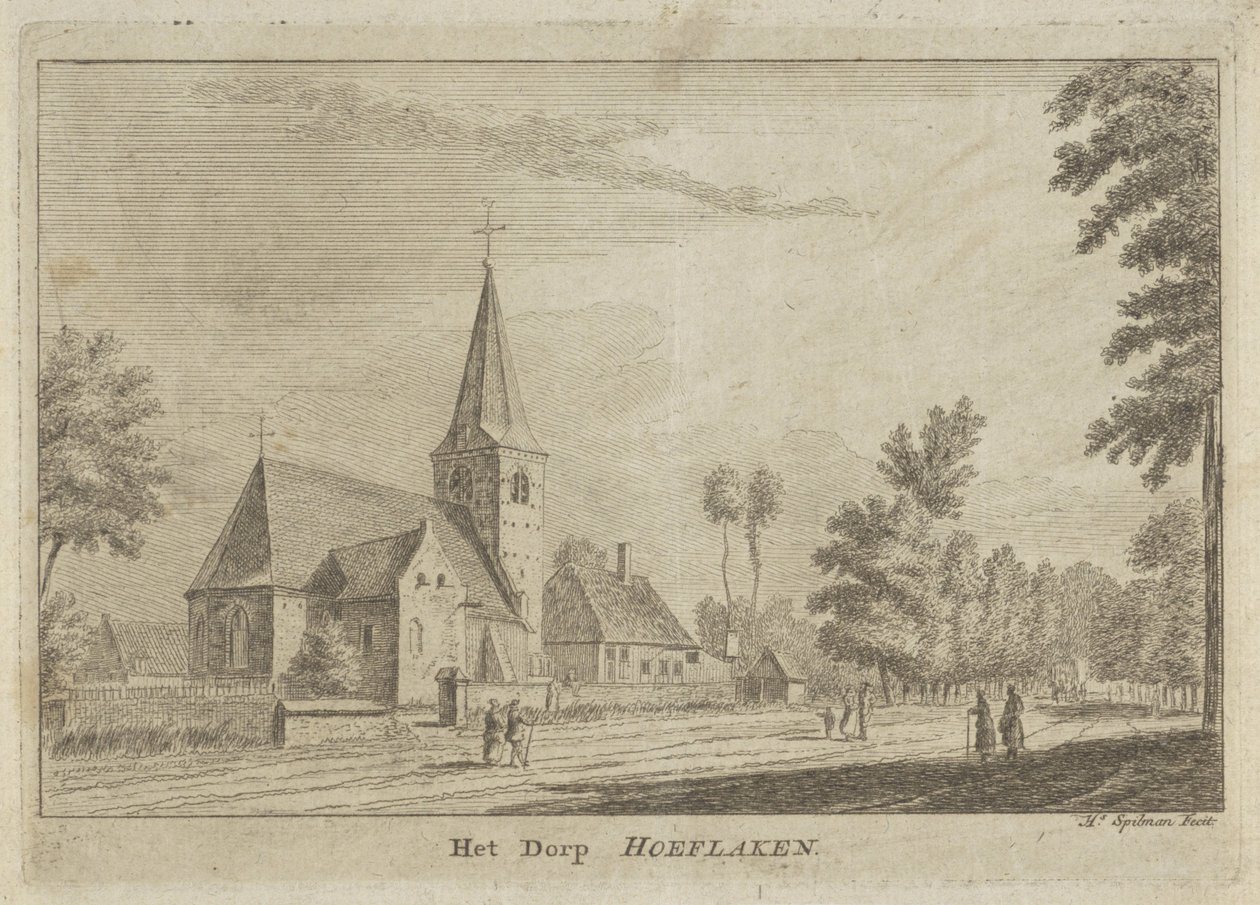 Udsigt over Hoevelaken The Village Hoeflaken (titel på objekt) af Hendrik Spilman