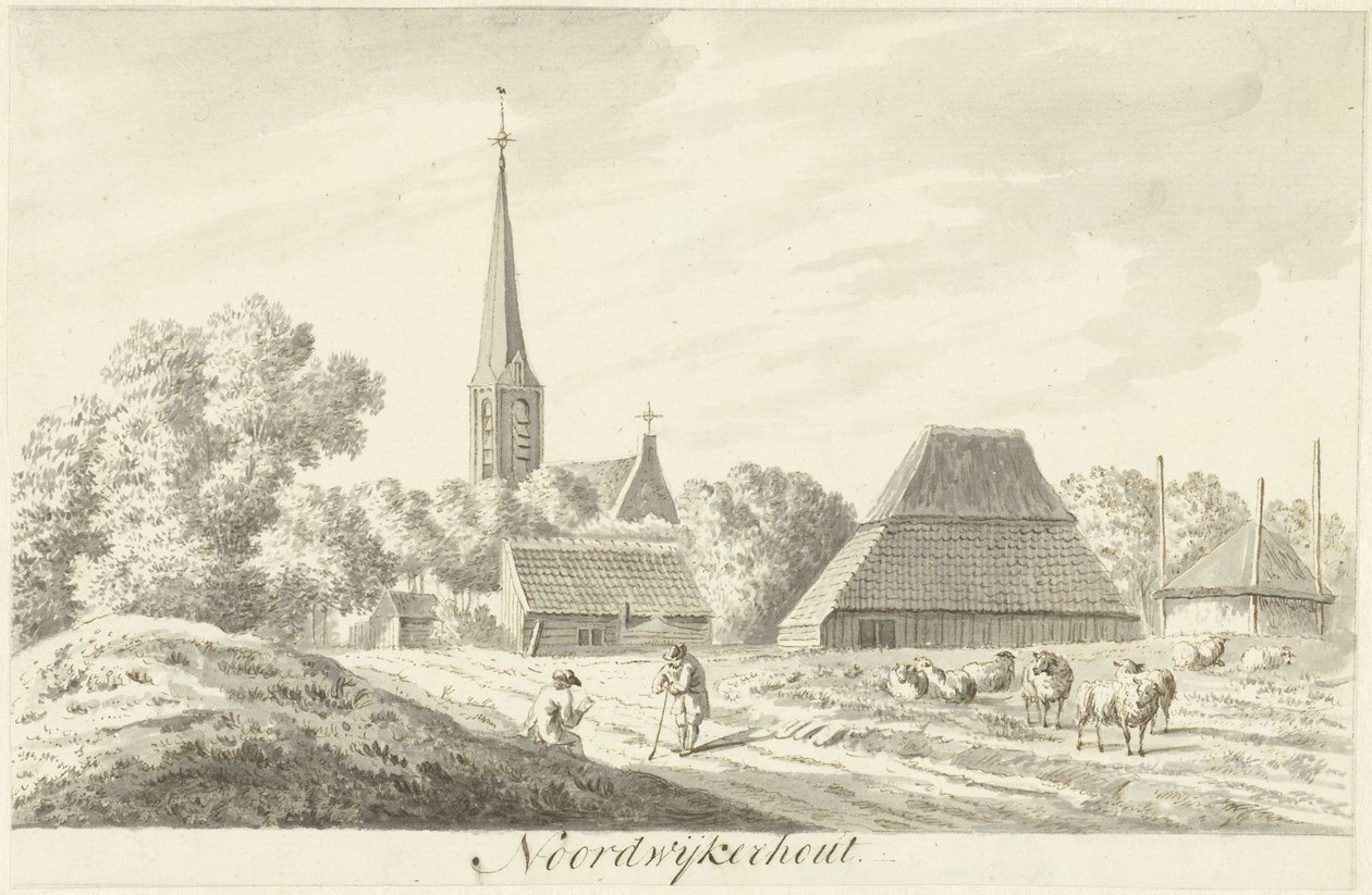 Udsigt over landsbyen Noordwijkerhout af Hendrik Tavenier