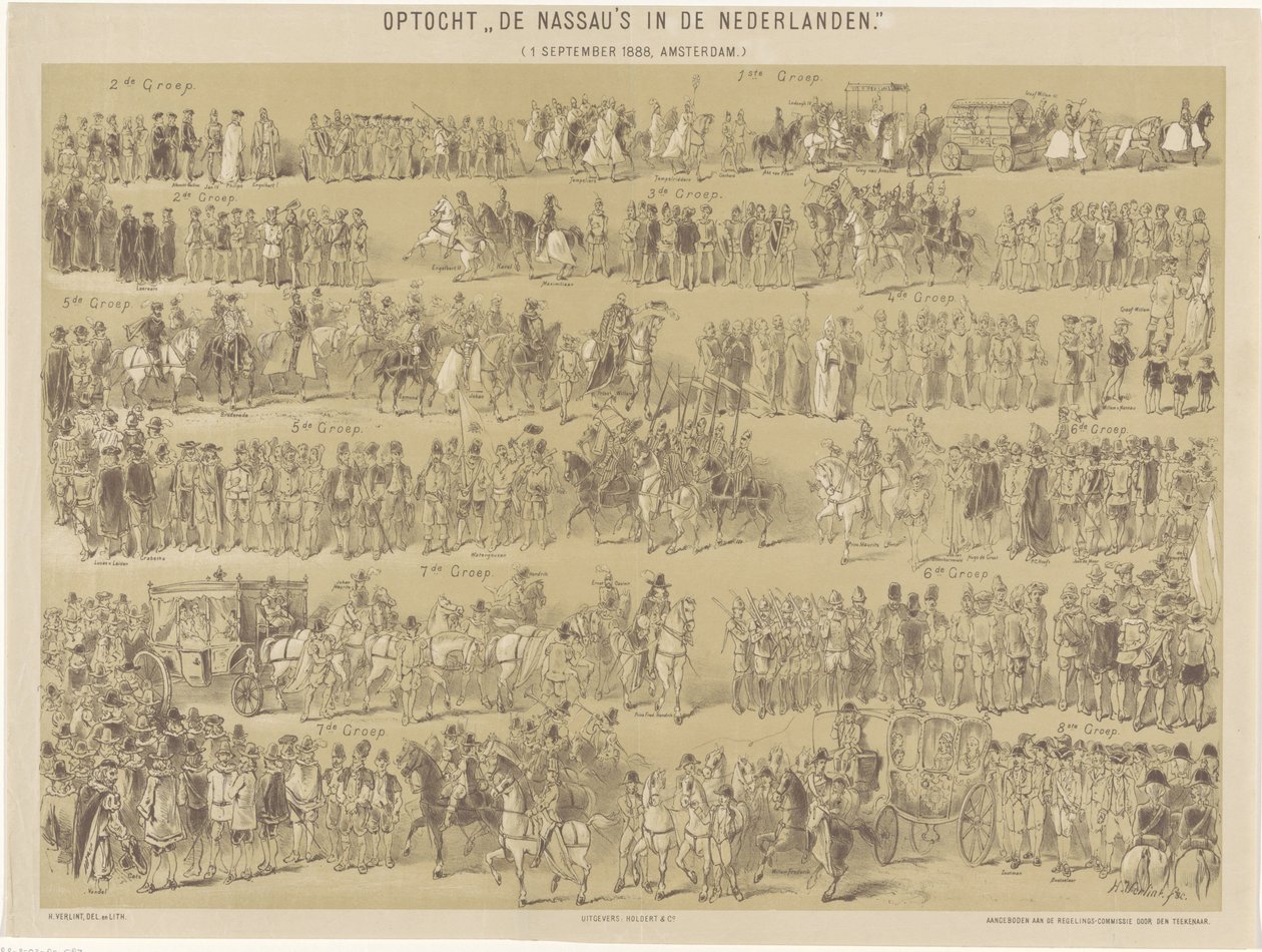 Nassaus procession i Holland. ( 1. september 1888, Amsterdam.) (titel på objektet) af Hendrik Verlint