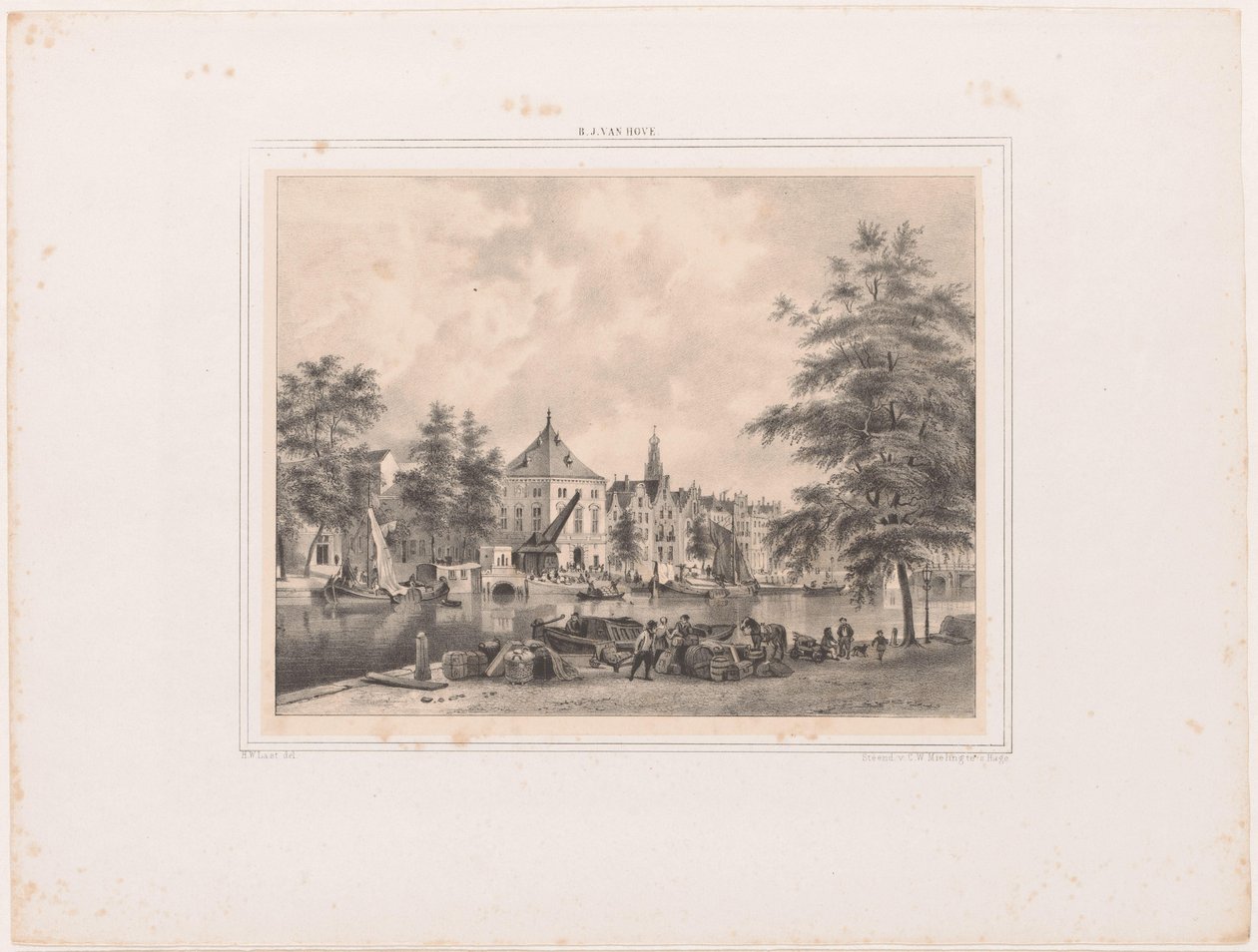 Udsigt over Haarlem fra Spaarne af Hendrik Wilhelmus Last