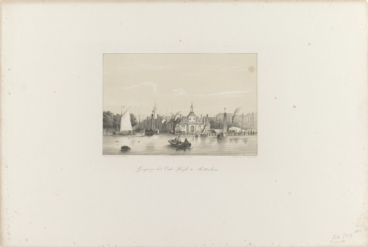 Udsigt over Oude Hoofd i Rotterdam, 1854 Udsigt over Oude Hoofd i Rotterdam (titel på objekt) Society for Promotion of Toonkunst, dets musikfestival og byen Rotterdam. minde om året 1854 (serietitel på objekt) af Hendrik Wilhelmus Last