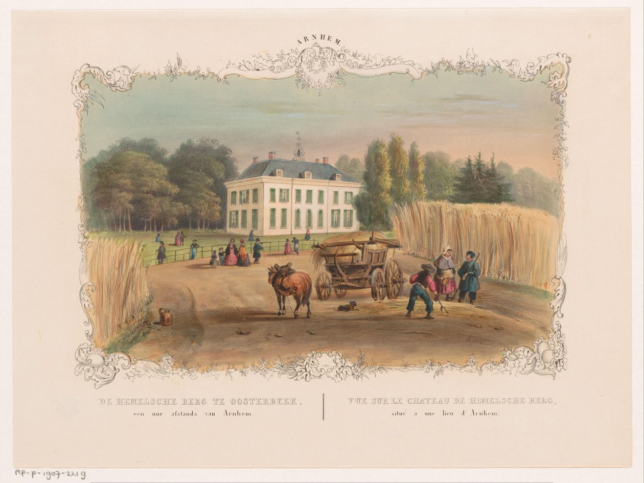 Udsigt over godset og huset Hemelse Berg i Oosterbeek Det himmelske bjerg i Oosterbeek, en time væk fra Arnhem (titel på objekt) Arnhem (serietitel om objekt) af Hendrik Wilhelmus Last
