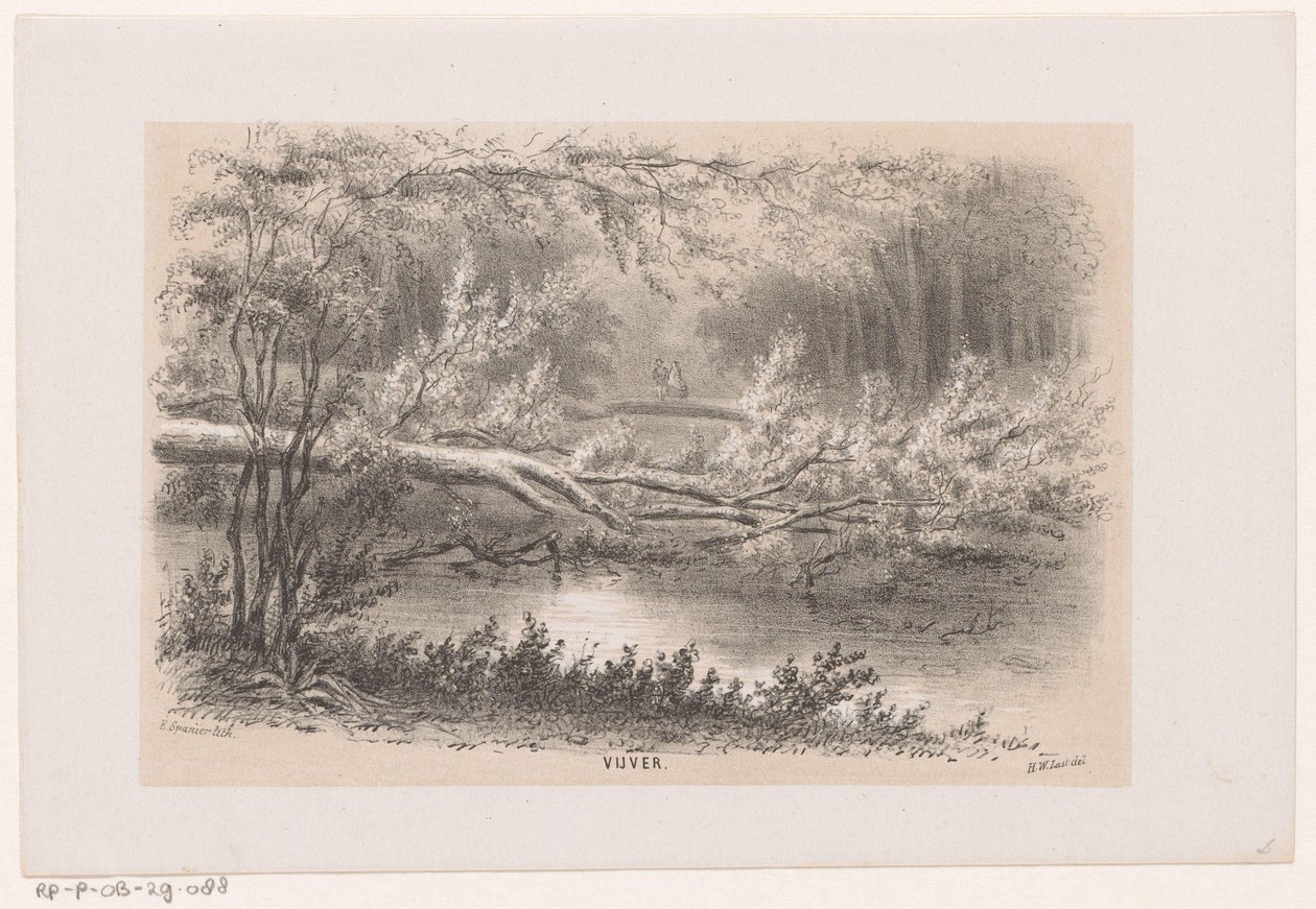 Træ blæst, efter stormen den 28. maj 1860 Dam (titel på objekt) Album med ti litografiske skitser, forestillende Tooneelen af ​​ødelæggelsen, ophidset af stormen den 28. maj 1860 i 