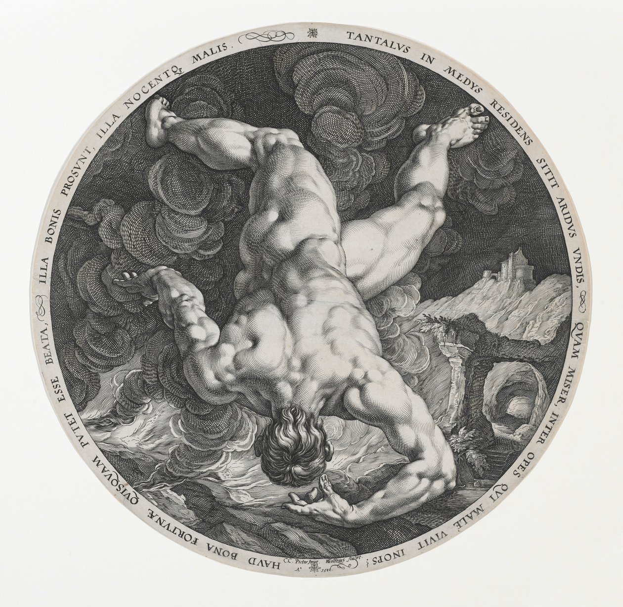 Tantalus, fra de fire vanærere af Hendrik and Cornelisz. van Haarlem Cornelis Goltzius