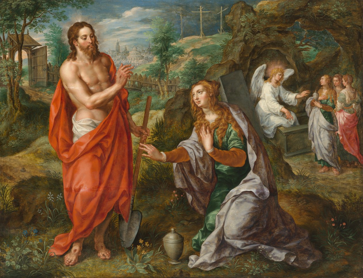 Noli Me Tangere (olie på panel) af Hendrik de Clerck