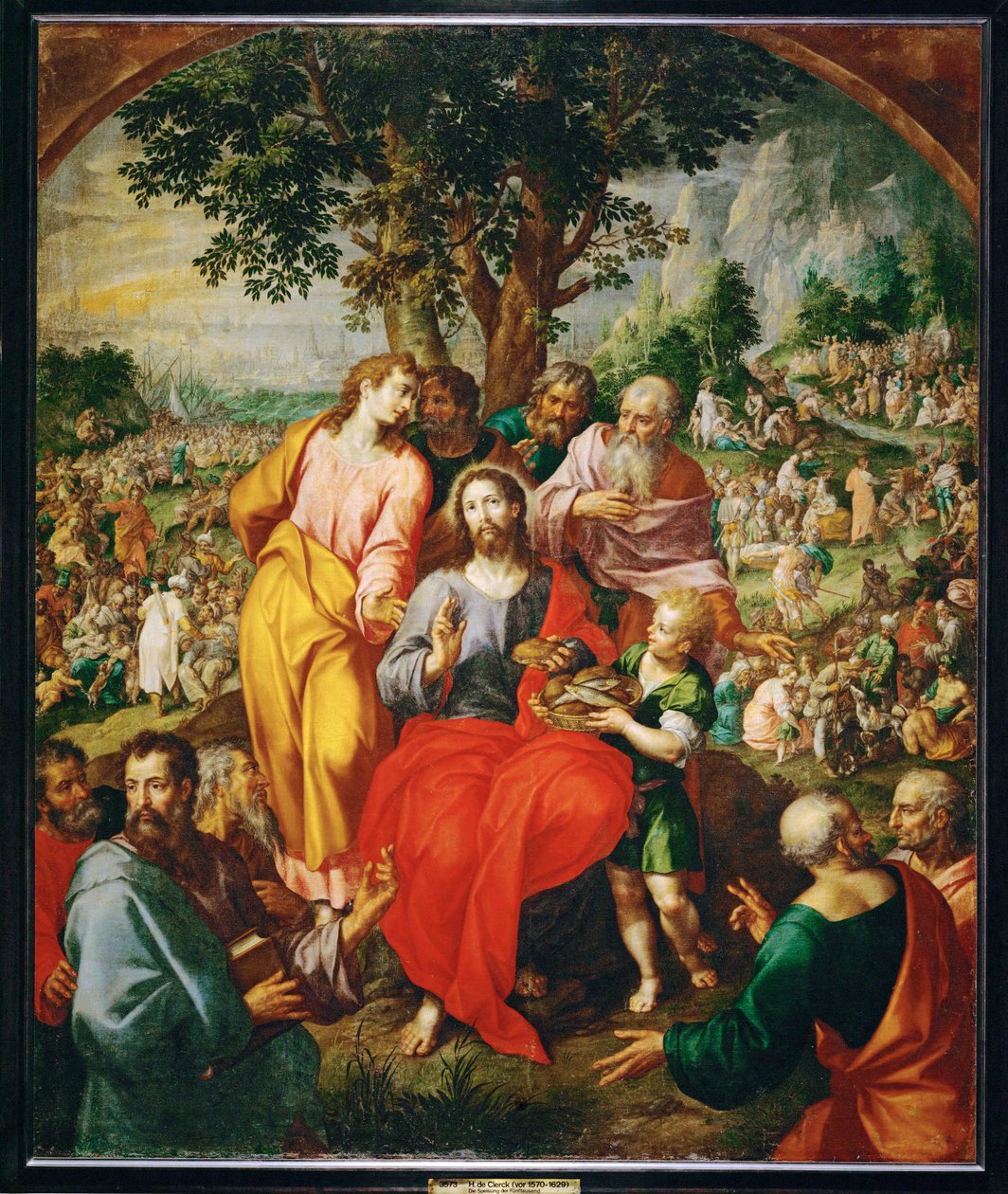 bespisningen af de fem tusinde (maleri på lærred) af Hendrik de Clerck