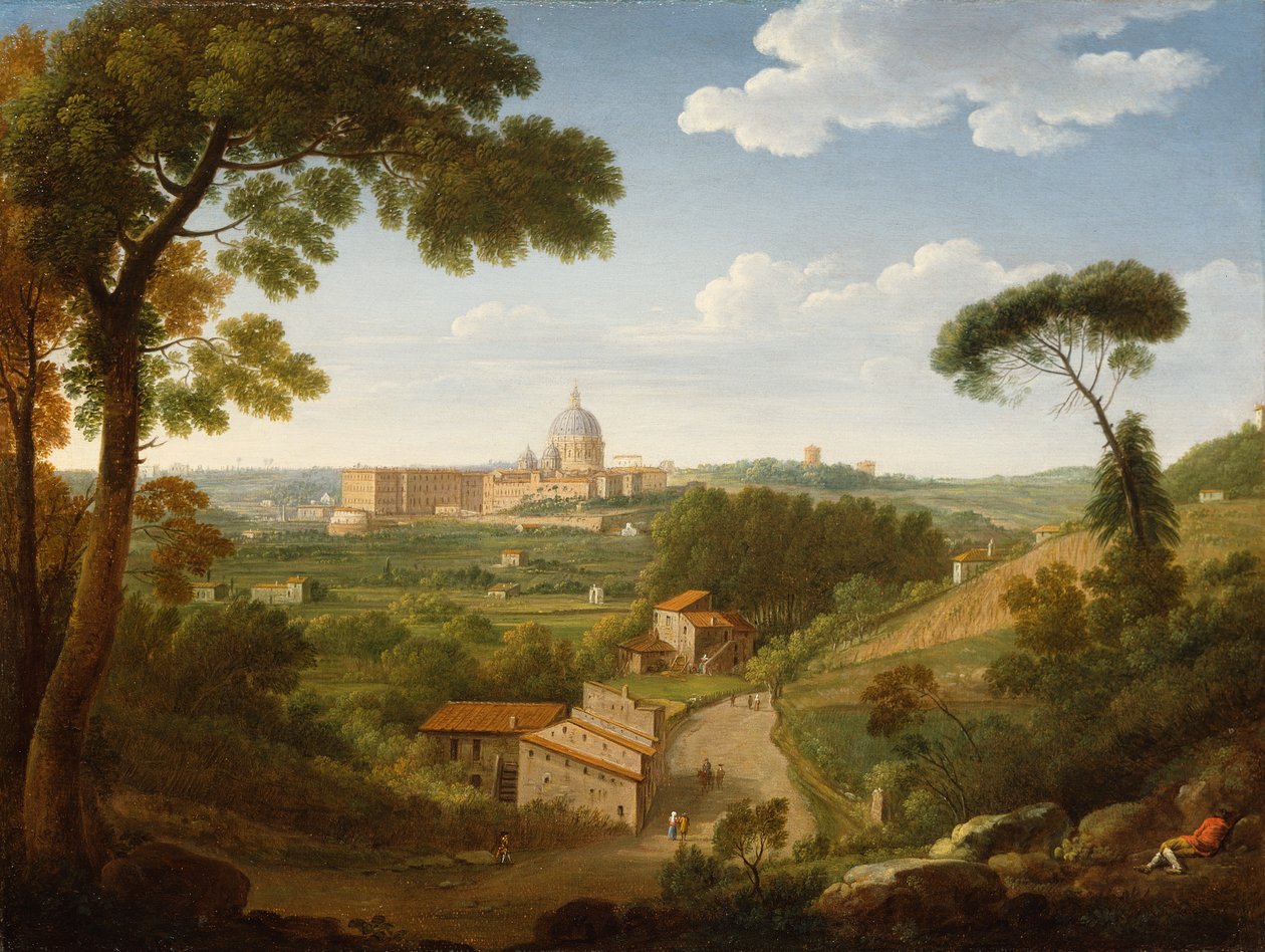 Vatikanet fra Monte Mario (olie på lærred) af Hendrik van Lint