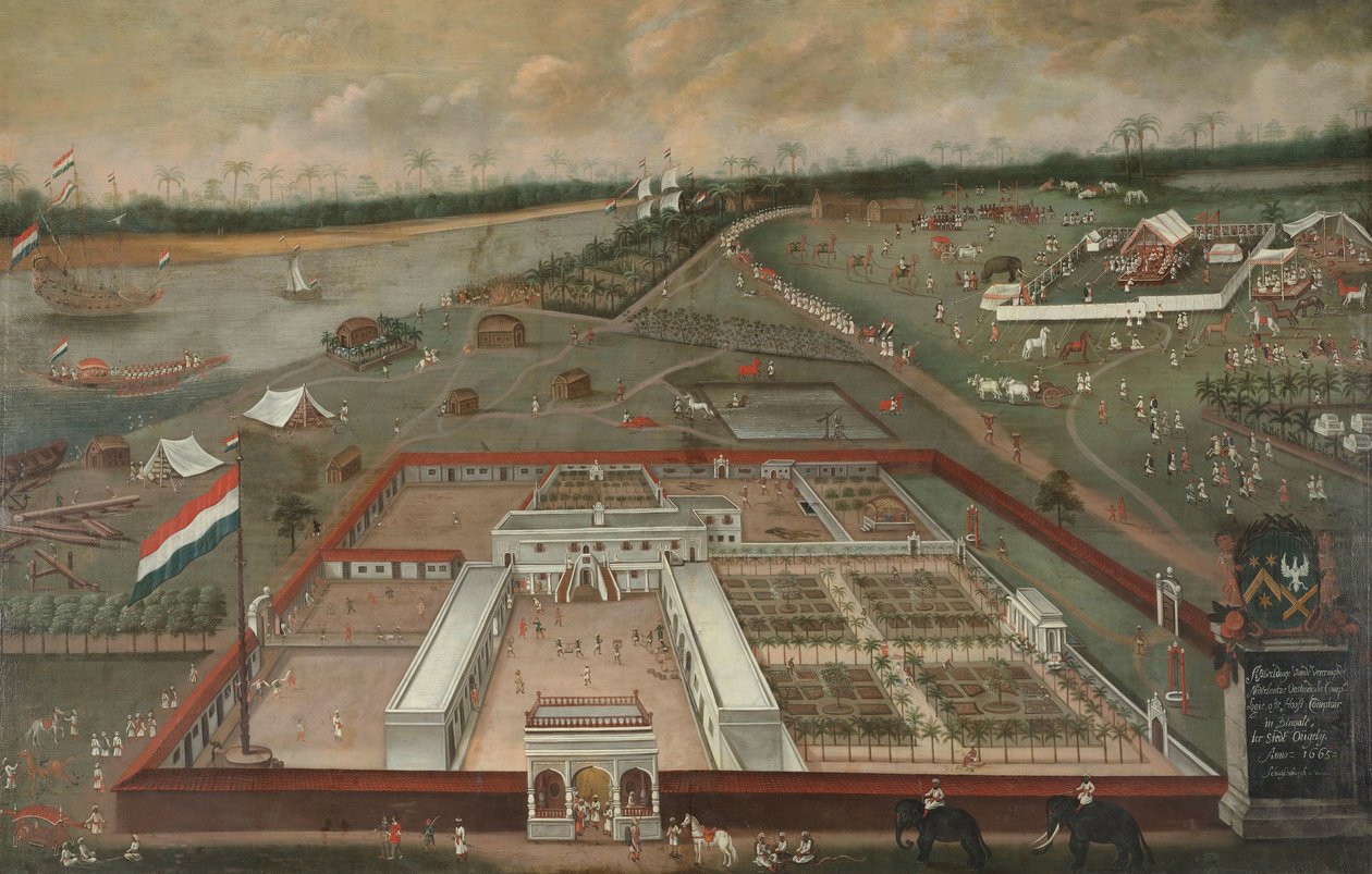 Handelsstedet for det hollandske østindiske kompagni i Hooghly, Bengal af Hendrik van Schuylenburgh