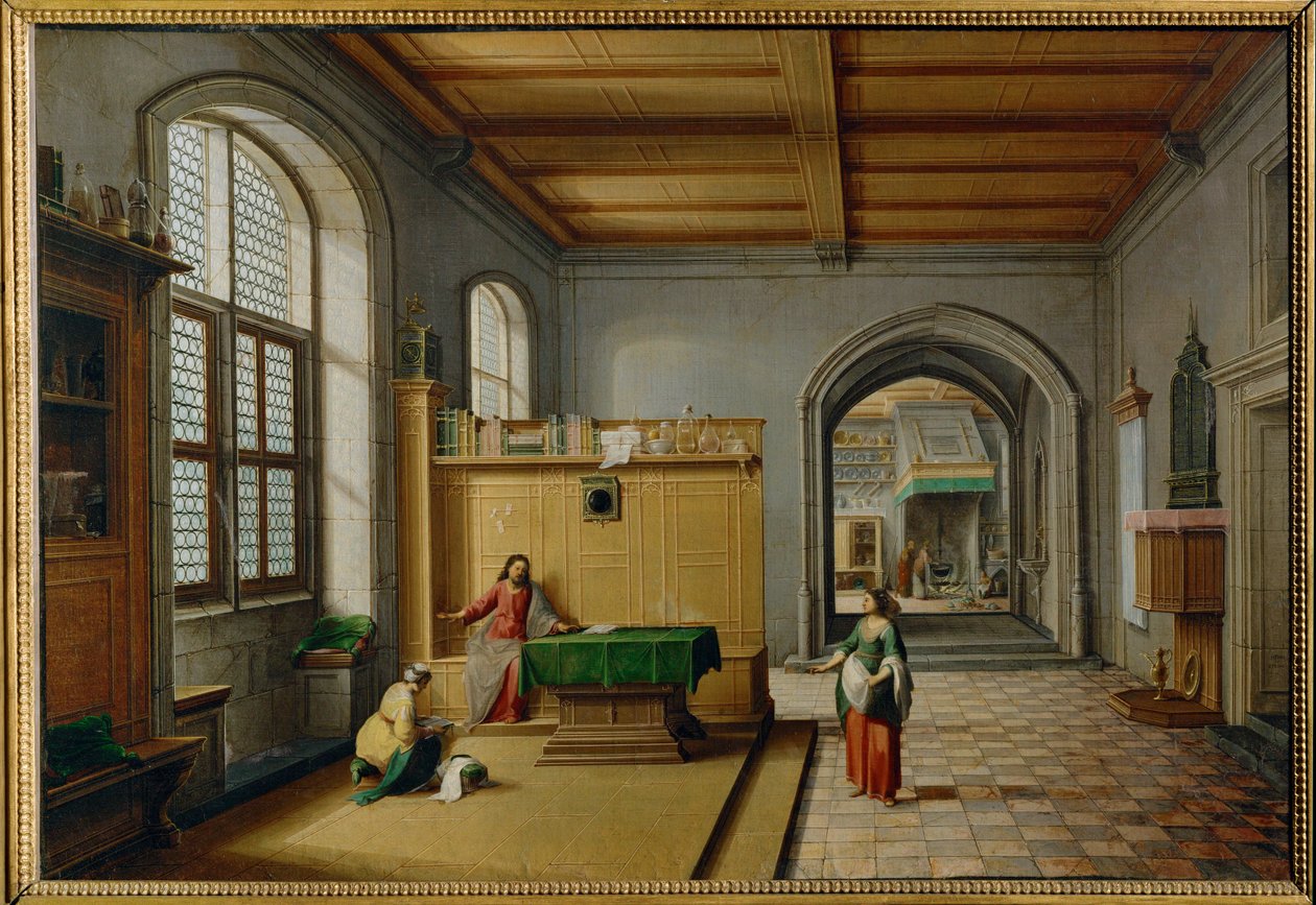 Jesus i huset hos Martha og Maria fra Betania ... af Hendrik van Steenwyck