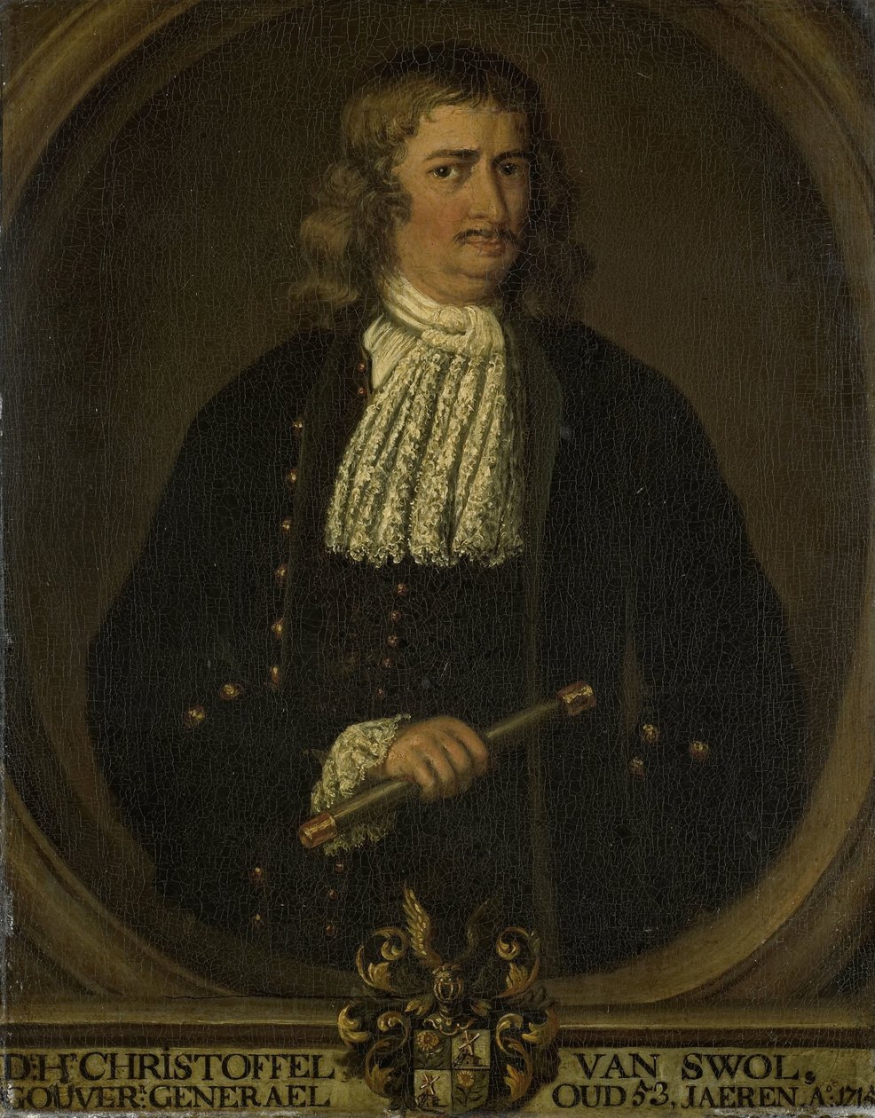 Portræt af Christoffel van Swoll (Swol, Zwol), generalguvernør for Hollandsk Ostindien af Hendrik van den Bosch (copy after)